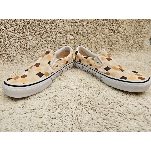 Vans Checker Slip On Breast Cancer Awareness Boobs & Nipples Men 6 Women 7.5 - Picture 8 of 9